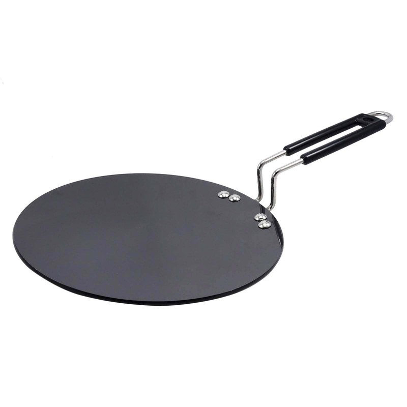 Indianbeautifulart Hard Anodized Aluminum Black Chapati Tawa Roti Cookware Tava,