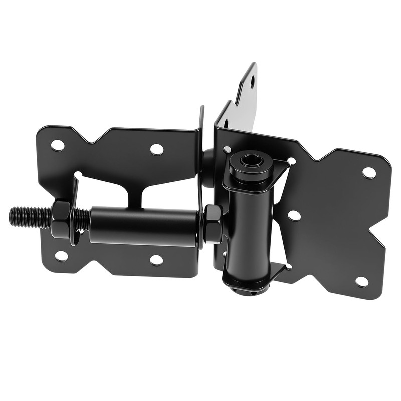 QWORK Heavy-Duty Self-Closing Gate Kit - 2 Sets, Hinges and