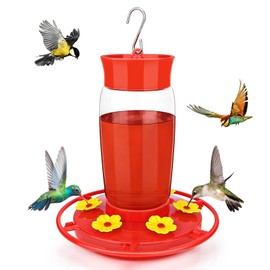 Hummingbird Feeders for Outdoors Hanging ant and Bee Proof, Plastic Hummingbird Feeder ant Guard 23 OZ, Bird Feeder for Outside