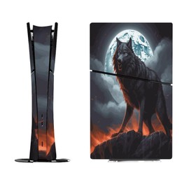 Buyidec Sticker Skin for Model 5 Slim Digital Edition Wolf King Moonlight Skin Accessories Cover Skins Anime Vinyl Cover Sticker Full Set for Model5 Slim Digital Edition