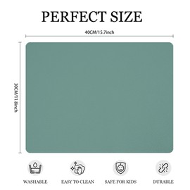 Siliconty Silicone Placemats for Kids & Toddlers, Non-Slip, Machine Washable, Eco-Friendly, Baby Table Mats Set of 4, Perfect for Dining & Craft Activities, 11.8 x 15.7 Inches (Green)