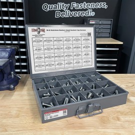 Inch 18-8 Stainless Steel Allen Button Head Socket Cap Screws Bolts Assortment - 453 PCS