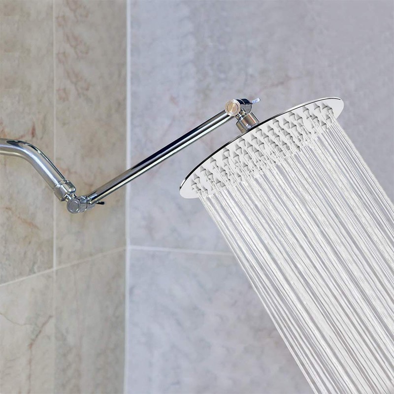 NearMoon Rain Shower Head with 11'' Adjustable Arm, High Pressure
