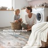 Sophia & William Cream White Faux Rabbit Fur Throw Blanket,