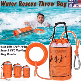 ‎NTR Water Rescue Throw Bag with 50/70/98ft Rope Throw Rope Bag Life Saving Equipment - 50ft Rope