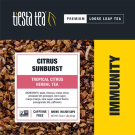 Tiesta Tea - Citrus Sunburst, Loose Leaf Tropical Citrus Herbal Tea, Non-Caffeinated, Hot & Iced Tea, 16 oz Bulk Bag - 200 Cups, Natural, Flavored, Hot & Iced Tea, Herbal Hibiscus Tea Loose Leaf