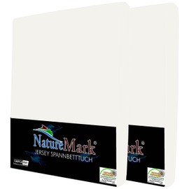 NatureMark Jersey Fitted Sheet, 100% Cotton, Pack of 2, Brand Quality, Oeko-Tex Standard 100, Assorted Colours and Sizes