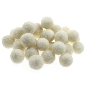 Zasy Bolas de fieltro de lana de aguja de 20 mm para decoración del hogar, abalorio de joyería de moda (blanco)