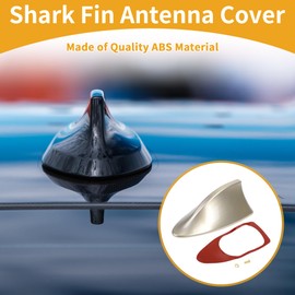 Partuto 1 Pcs Universal Shark Fin Antenna Cover Signal Roof Aerial for Car SUV Truck Offroad ABS Material with Adhesive Base Khaki Gold Tone