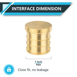 Seelink (20-Pack) PEX Fittings, 1 Inch Pex Barb Plug End Cap, Brass Crimp Fittings, for PEX Tubing Pipe Plumbing, ASTM F1807(PEX1807329-20Pack)