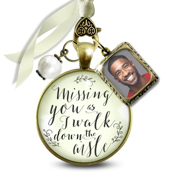 Custom Memory Wedding Bouquet Charm Missing You As I Walk