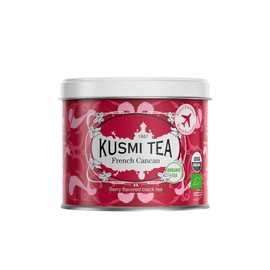 Kusmi Tea - French Cancan - Organic Black Tea - Berry Flavored Black Tea - Natural Red Fruit Flavours - Flavourful, Caffeinated Tea - Loose Leaf Tea - Tin Box of 3.5 oz