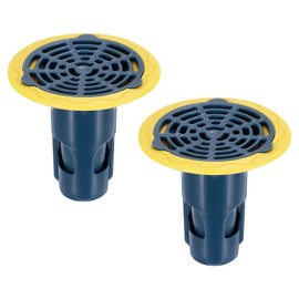 uxcell Shower Floor Drain Backflow Preventer, Valve Sewer Anti-Odor Core Insert Drain Plug Hair Catcher for Kitchen Bathroom Balcony, Blue 2Pcs