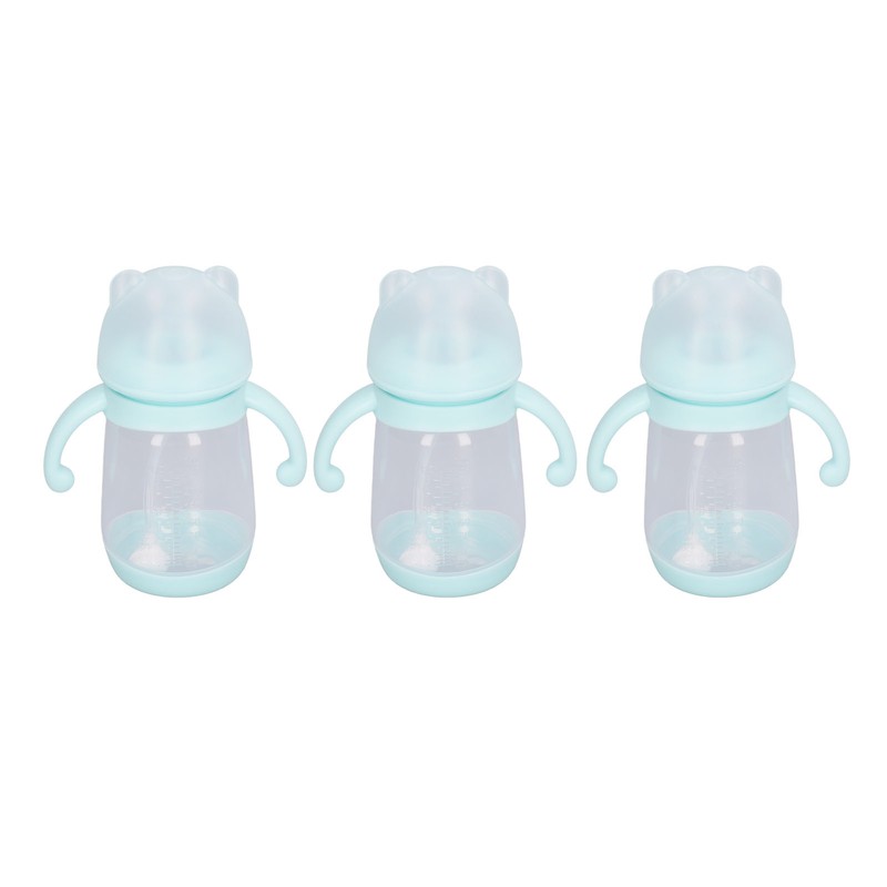 3pcs Self Grip Baby Bottle Bear Shaped Detachable Leakproof Infant