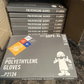 The Safety Zone Polyethylene Gloves 100 Per Pack (9 Available) XL Extra Large