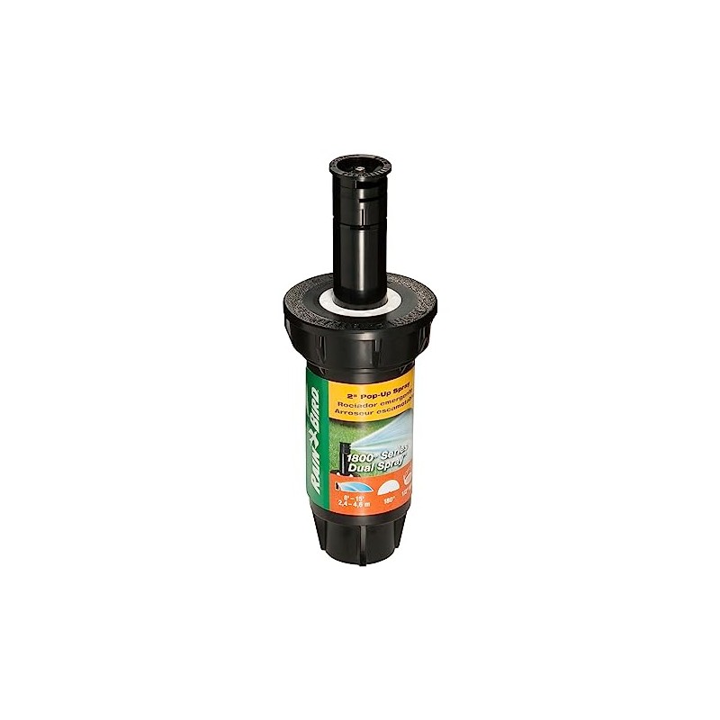 Rain Bird 1802HDS Professional Dual Spray Pop-Up Sprinkler, 180° Half