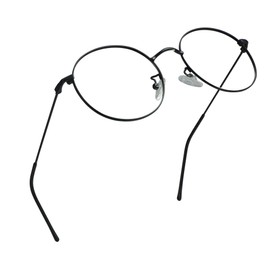 LifeArt Blue Light Blocking Glasses, Anti Eyestrain, Computer Reading Glasses, Gaming Glasses, TV Glasses for Women Men, Stylish Unisex Alloy Round Frame (Matte Black, 3.00 Magnification)