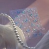 Butterfly Nail Stickers Blue Nail Art Decals with Rhinestone Design