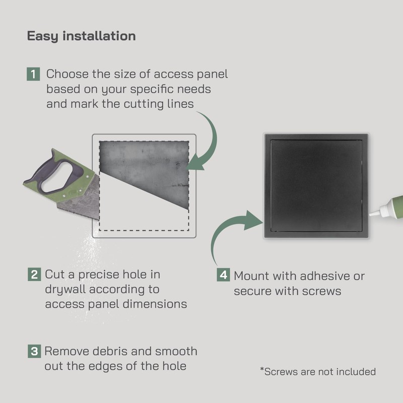 Vent Systems 12'' x 12'' Inch Anthracite Metal Access Panel