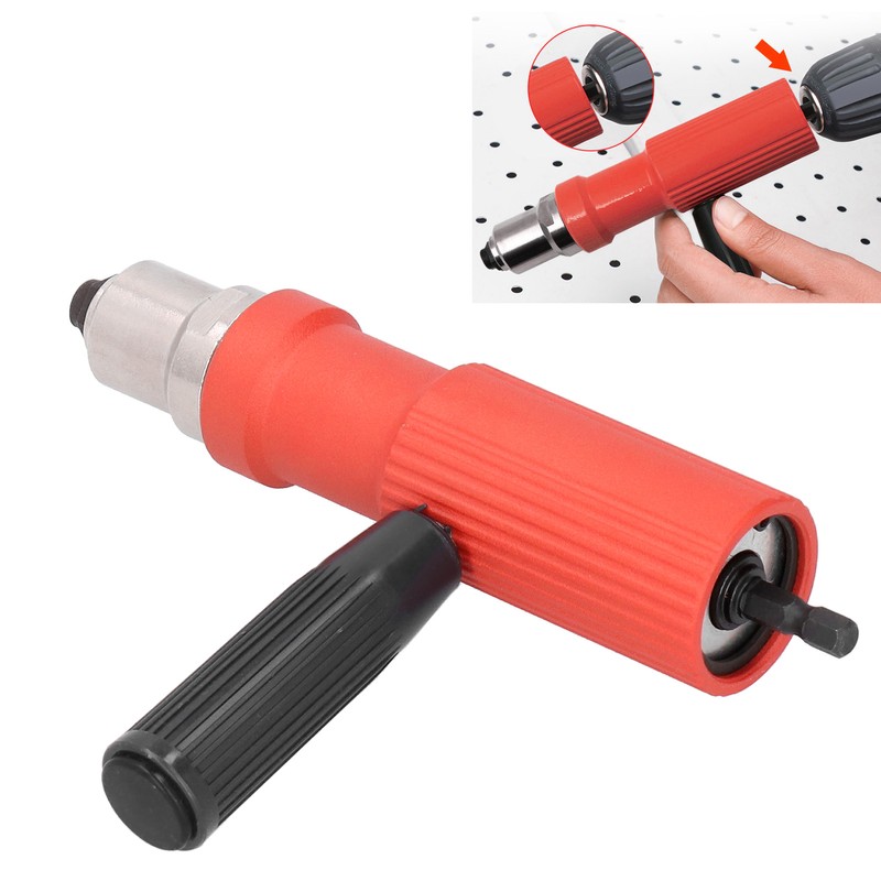 Electric Rivet Gun Adaptor Drill Nut Riveting Riveter Insert Adapter