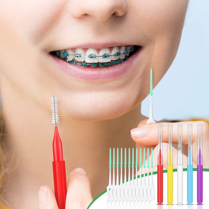 Zopeal 250 Pcs Interdental Brush for Braces Disposable Braces Flossers