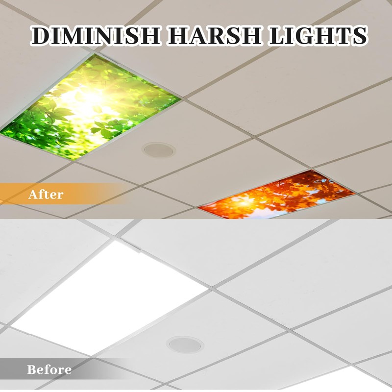 ROCEEI Pack of 4 Fluorescent Light Covers for Ceiling Lights,
