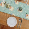 Christmas Table Runner Blue Santa Claus Merry Christmas Tree Snowflake