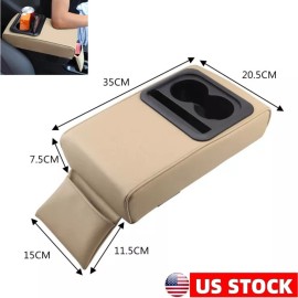 Unbranded US Car Center Console Armrest Cover Cushion Armrest Pillow With CupPhone Holder