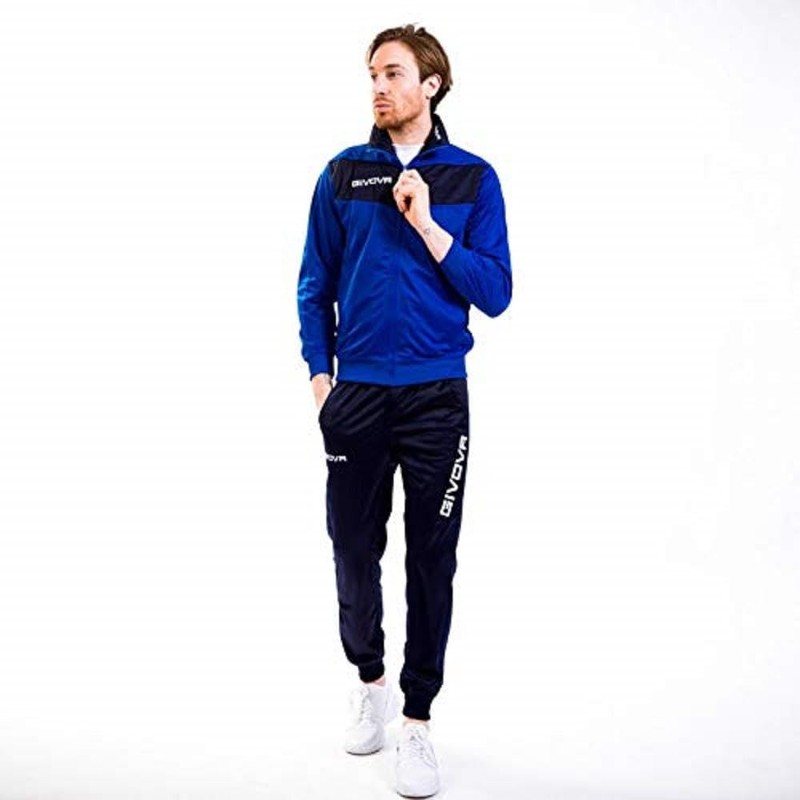 Givova Men's Visa Tracksuit, Multicoloured (Light Blue/Blue), M