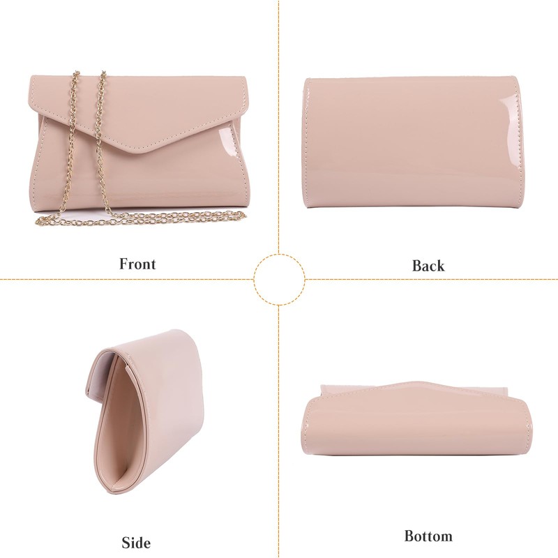 CORIOS Women's Evening Bag PU Leather Clutch Luxury Envelope Flap
