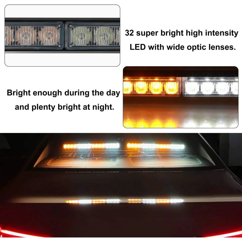 New 2x16.8 Inch Emergency Flashing LED Traffic Advisor Strobe Light