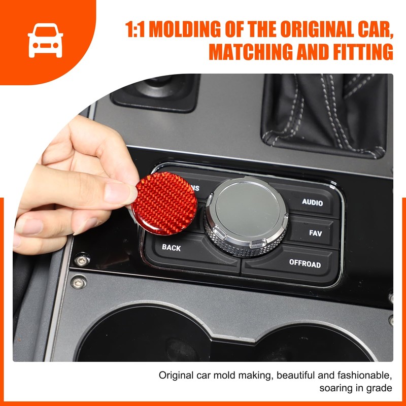 Hudiriy Car Central Multimedia Knob Cover Multimedia Controller Button Sticker