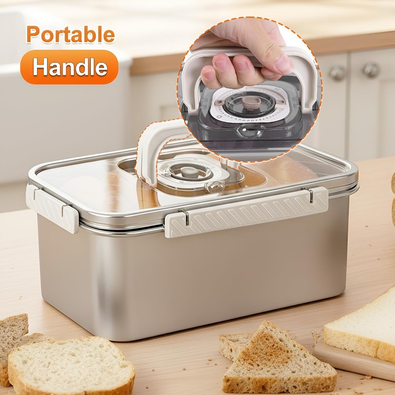 ANYPROLUS Bread Box Stainless Steel Bread Storage for Homemade Bread,