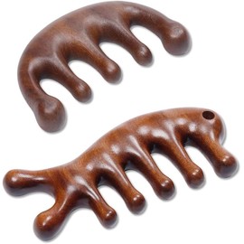 Massage Comb, Scalp Massage, Half Moon Comb, Set of 2, Press Point and Meridian Massage, Scalp Care, Finger Decollete, Unisex, Easy to Carry