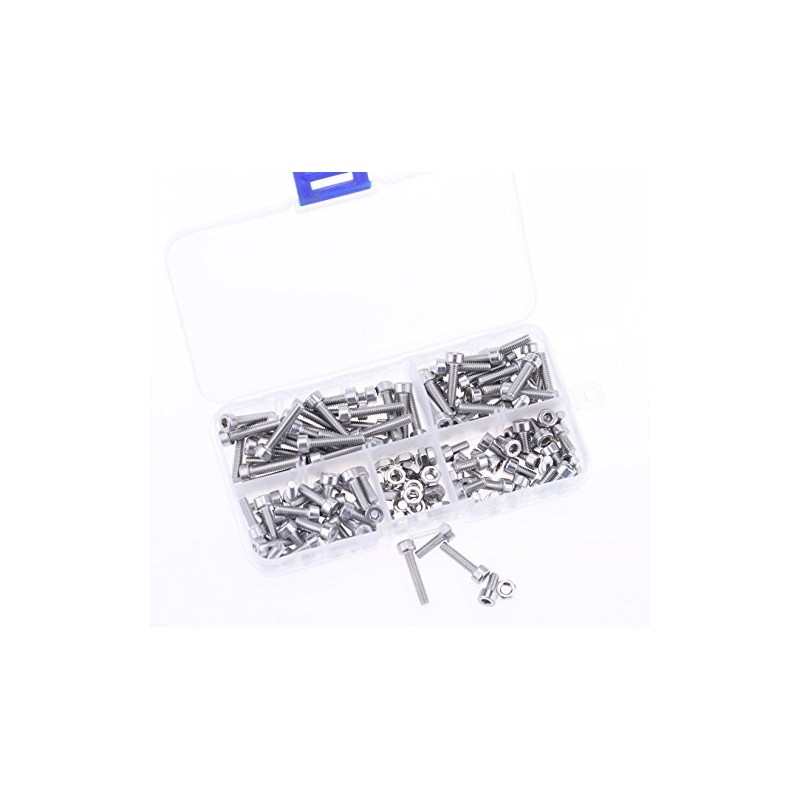 Hilitchi 210pcs M3 Stainless Steel Hex Socket Head Cap Screws