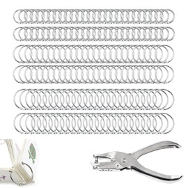 Book Rings Set, Binder Rings, 90 Pieces Binder Rings, Book Rings with Punch Pliers, Ring Binder, Index Cards Rings Ring Binding Silver Book Ring for Loose Leaf Scrapbook Album Book Binding DIY