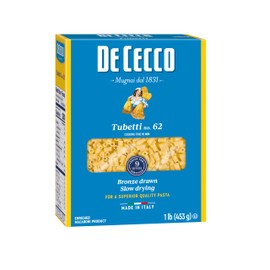 De Cecco Pasta, Tubetti No.62, Made in Italy, High in Proteing & Iron, Bronze Die, 16 Ounce (Pack of 5)