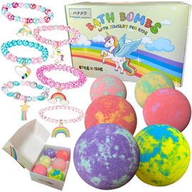 Hanameku Unicorn Bath Bombs Toy Set of 6, Unicorn Yumekawa Gift Set, Bath Balls, Assorted, Birthday, Christmas, Present, For Children, Boys, Girls, Bath, Skin-friendly, Moisturizing, Colorful Box