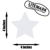 LiteMark Durable Gloss Finish White 4 Inch Star Decal Stickers,