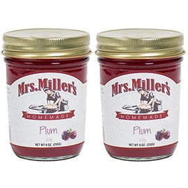 Mrs. Miller's Amish Homemade Plum Jelly, 8 oz - Pack of 2 (Boxed)