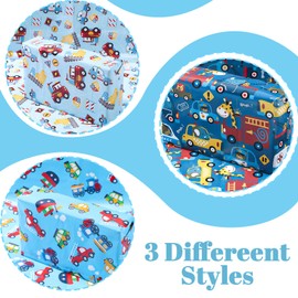 saerryor 9 Sheets Birthday Wrapping Paper, Boys Wrapping Paper with 2 Rolls Ribbons, Police Car Fire Trucks Children Birthday Gift Wrap Set for Kids Birthday Party