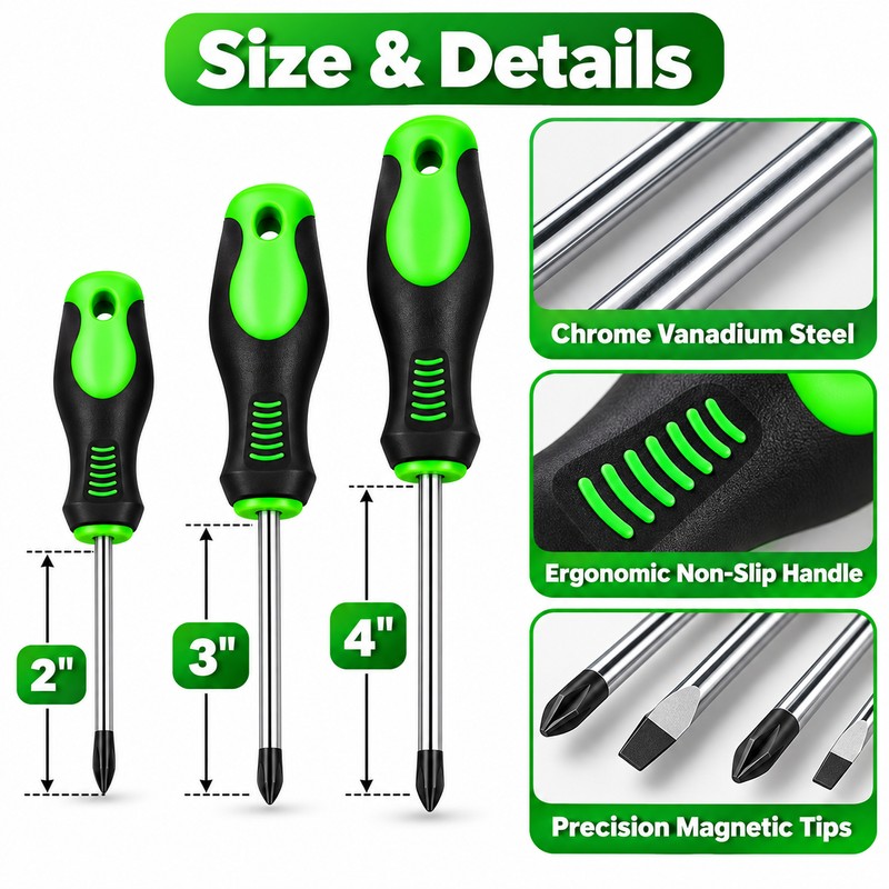 21-Piece Magnetic Screwdriver Tool Set – Multi-Bit Repair Kit with