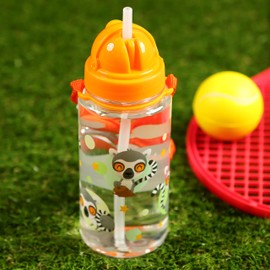 450ml Children's Reusable Water Bottle with Flip Straw - Lemur Mob
