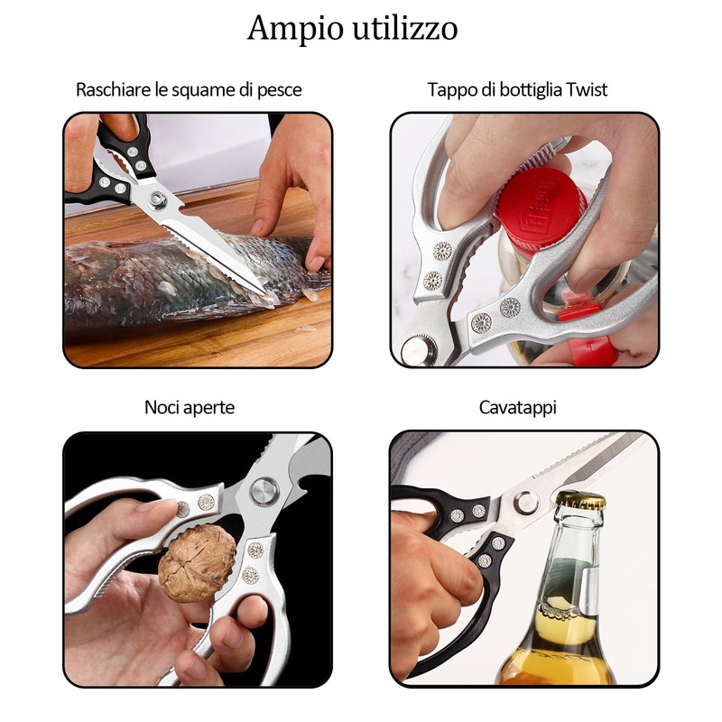Kitchen scissors, household scissors, stainless steel, all-purpose scissors, heavy sharp