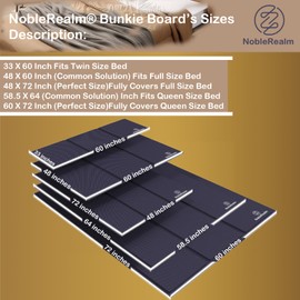NobleRealm® Bunkie Board | Bed Boards for Under | Queen Bed Support Board for Queen Size Bed | Slats for Under Mattress Support | Easy Setup (58.5'x 80' Full Covered Queen Size)