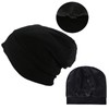 NIYATA 2 Pcs Sleep Cap Black Grey Mulberry Silk Bonnet