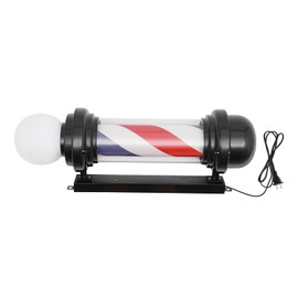 Gdrasuya10 27" Outdoor Barber Pole Rotating Light Red Blue White Stripes Salon Sign Lamp Barber Shop Rotating LED Pole Light Hair Salon Sign Red White Blue