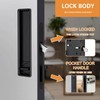 AcxdJnye Pocket Door Lock Hardware with Pull,Invisible Sliding Door Lock