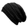 TOSKATOK Ladies Knit Slouch Winter Hat/Beanie -Black-A