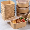65 Pack 30 OZ Disposable Kraft Paper Bowls with Forks,